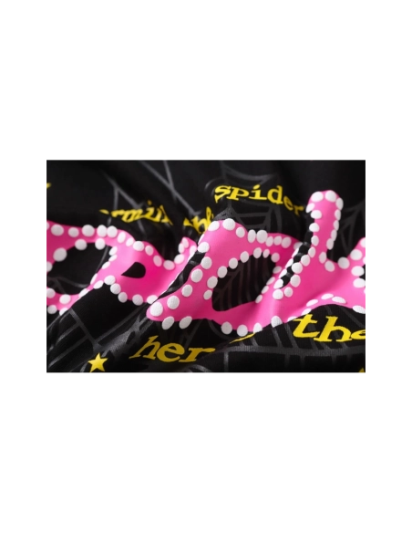 Sp5der T-shirt T009 Black Blue Pink,Sp5der T-shirt,Tshirt,APPAREL