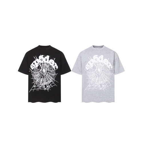 Sp5der T-shirt T011 Black Gray,Sp5der T-shirt,Tshirt,APPAREL