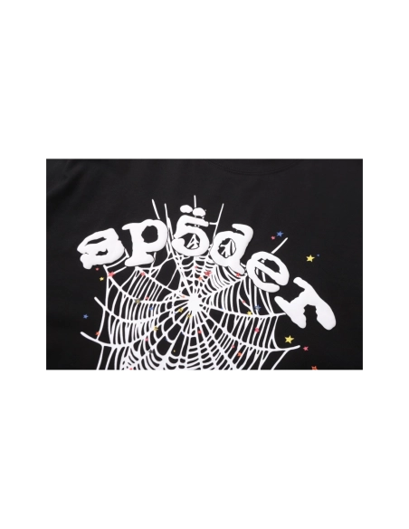 Sp5der T-shirt T011 Black Gray,Sp5der T-shirt,Tshirt,APPAREL