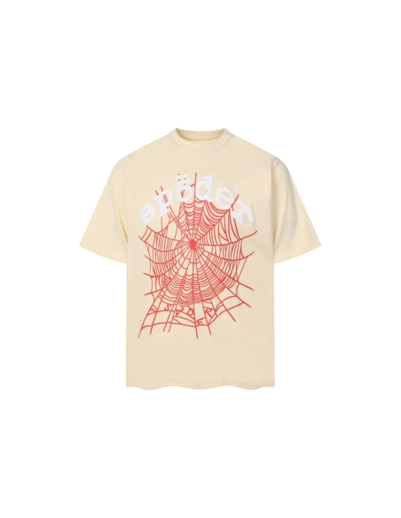 Sp5der T-shirt T002 Black White Khaki,Sp5der T-shirt,Tshirt,APPAREL