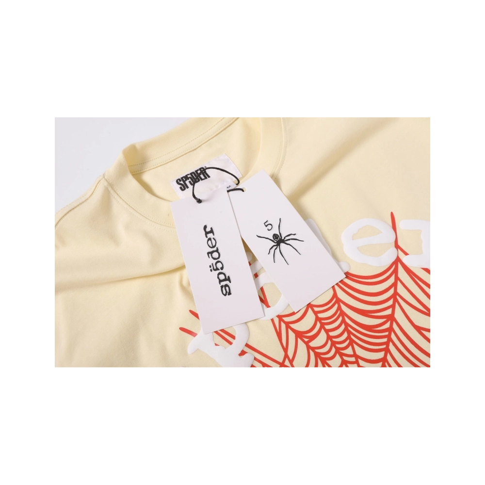 Sp5der T-shirt T002 Black White Khaki,Sp5der T-shirt,Tshirt,APPAREL