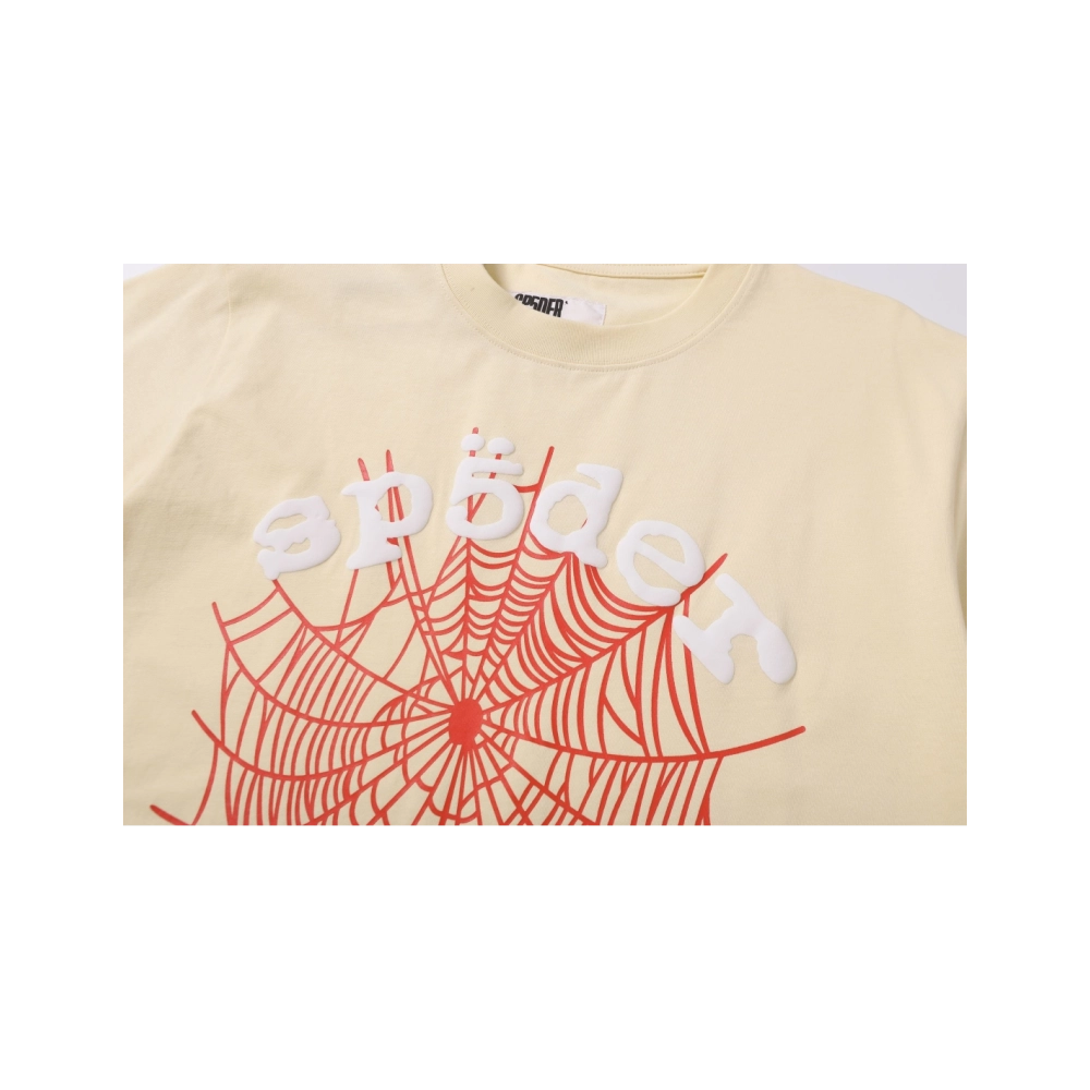 Sp5der T-shirt T002 Black White Khaki,Sp5der T-shirt,Tshirt,APPAREL