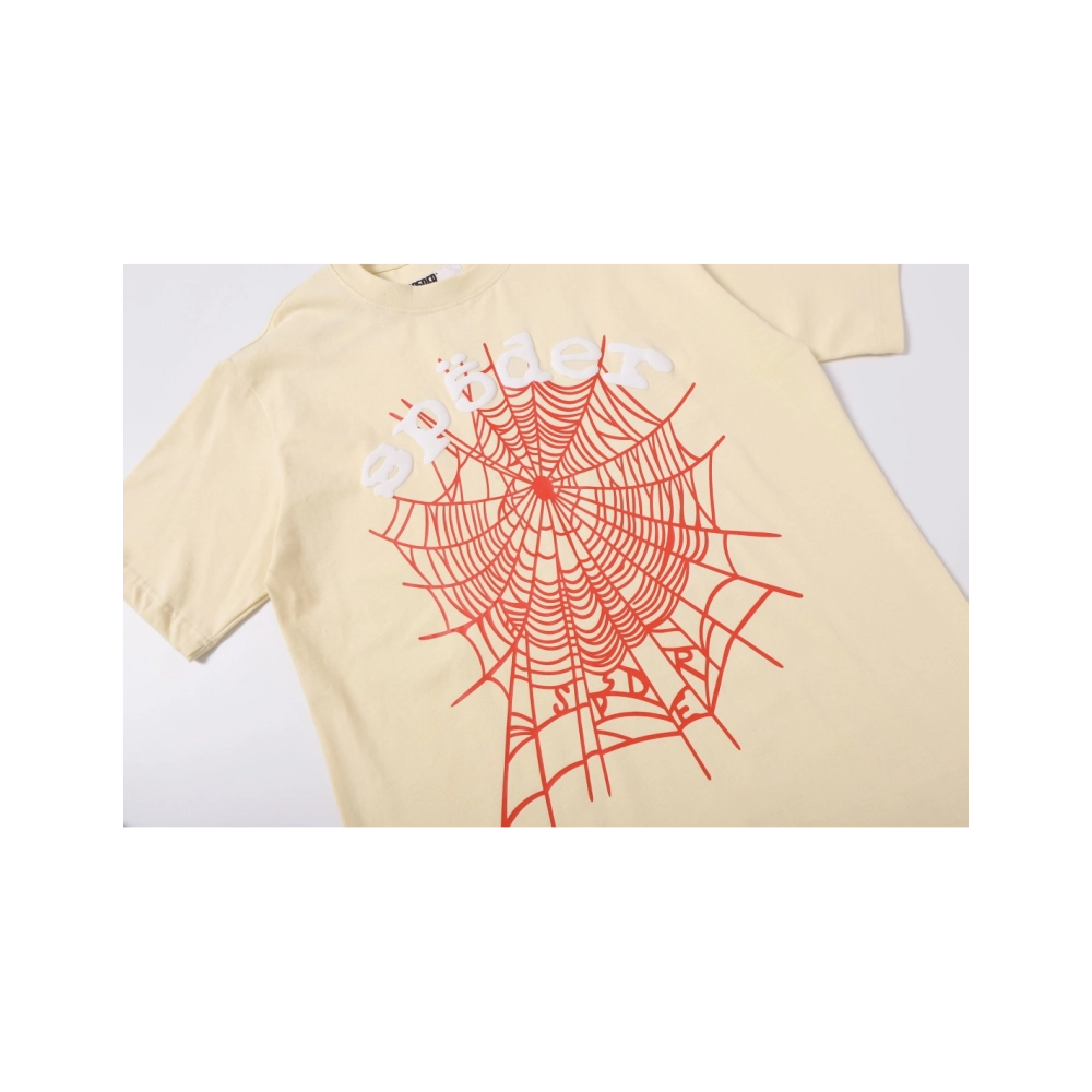 Sp5der T-shirt T002 Black White Khaki,Sp5der T-shirt,Tshirt,APPAREL
