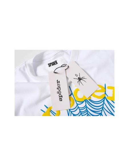 Sp5der T-shirt T002 Black White Khaki,Sp5der T-shirt,Tshirt,APPAREL