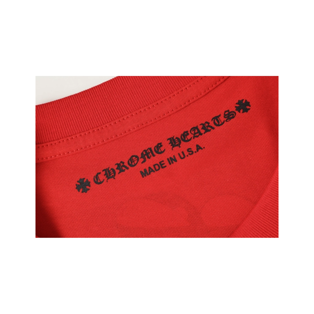 Chrome Hearts T-shirt 2218 Red,Chrome Hearts T Shirt,Tshirt,APPAREL