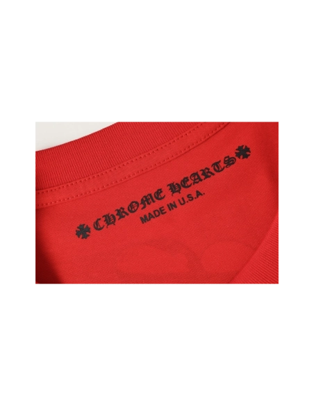 Chrome Hearts T-shirt 2218 Red,Chrome Hearts T Shirt,Tshirt,APPAREL