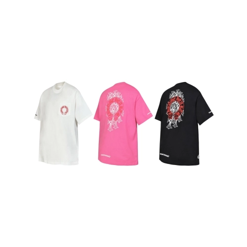 Chrome Hearts T-shirt 2221 Black White Pink,Chrome Hearts T Shirt,Tshirt,APPAREL