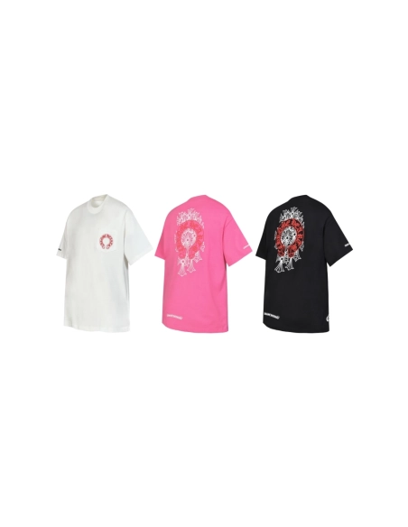 Chrome Hearts T-shirt 2221 Black White Pink,Chrome Hearts T Shirt,Tshirt,APPAREL