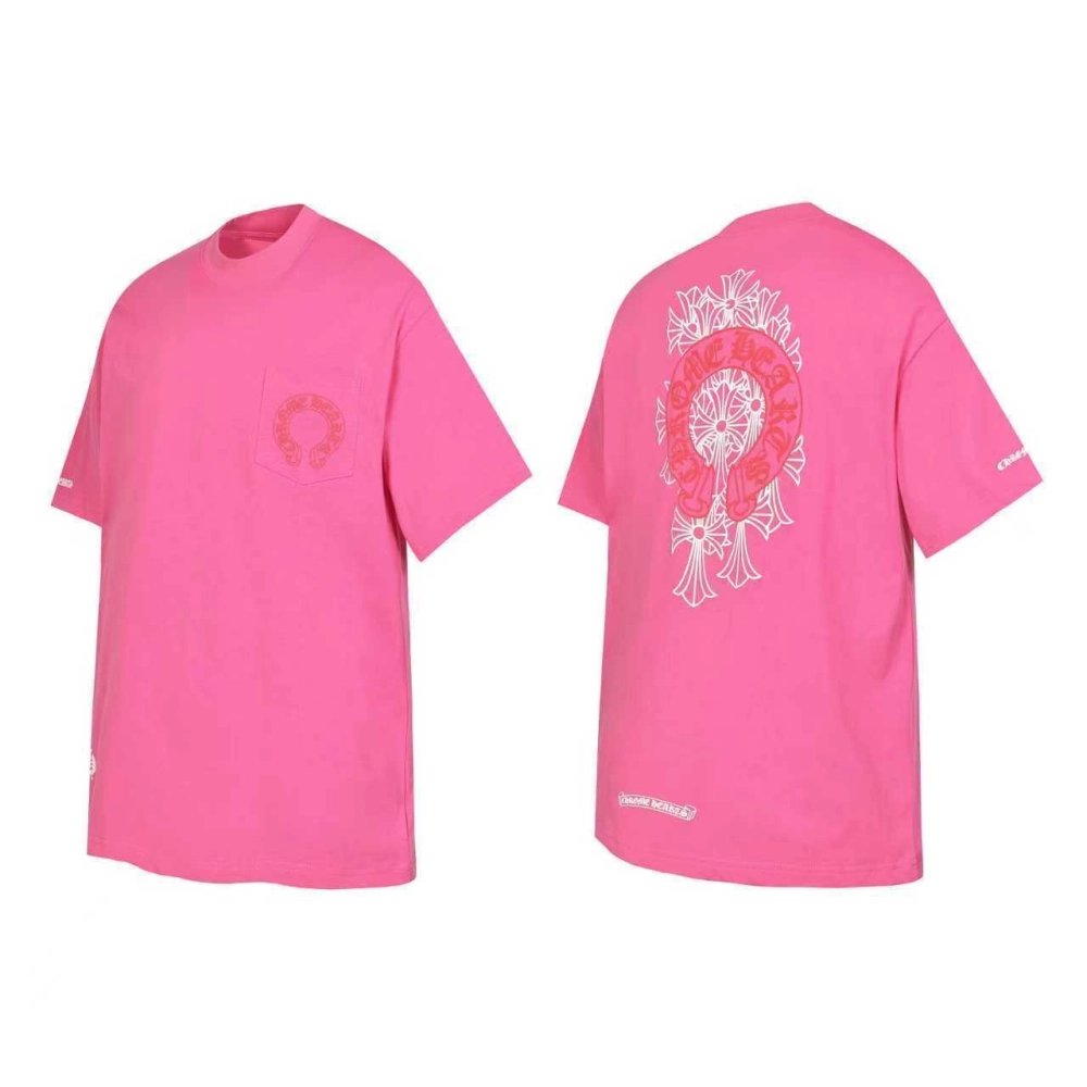 Chrome Hearts T-shirt 2221 Black White Pink,Chrome Hearts T Shirt,Tshirt,APPAREL