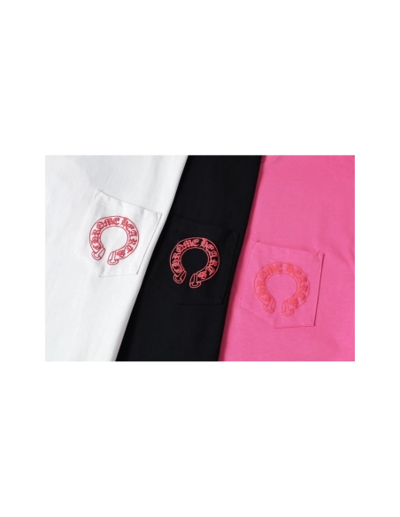 Chrome Hearts T-shirt 2221 Black White Pink,Chrome Hearts T Shirt,Tshirt,APPAREL