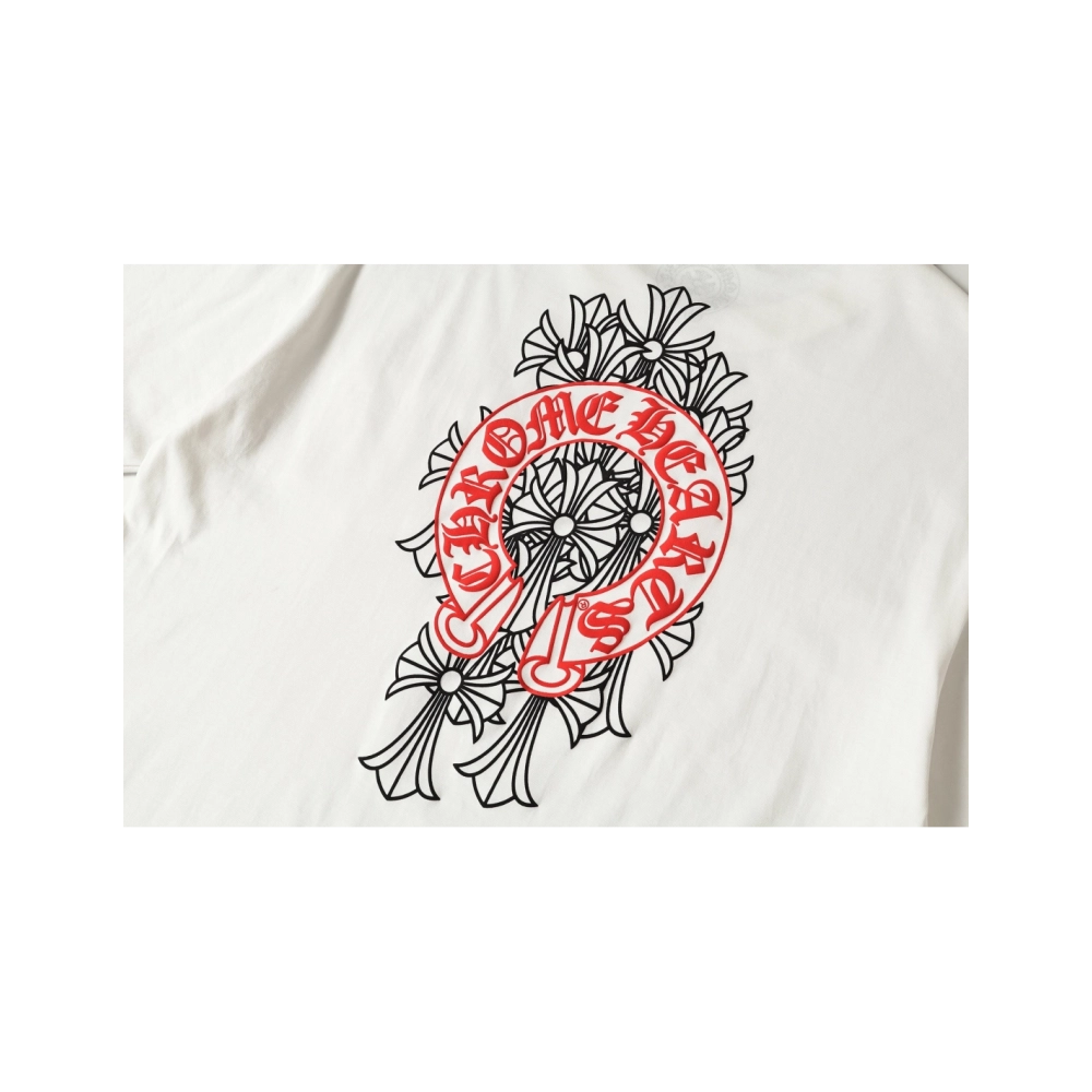 Chrome Hearts T-shirt 2221 Black White Pink,Chrome Hearts T Shirt,Tshirt,APPAREL