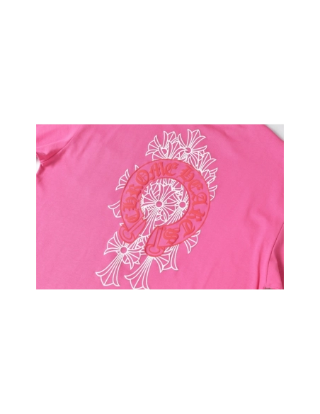 Chrome Hearts T-shirt 2221 Black White Pink,Chrome Hearts T Shirt,Tshirt,APPAREL