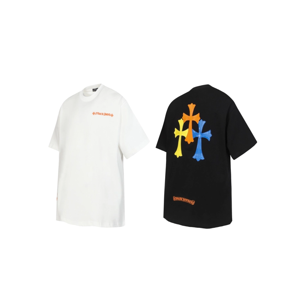 Chrome Hearts T-shirt 2209 Black White,Chrome Hearts T Shirt,Tshirt,APPAREL