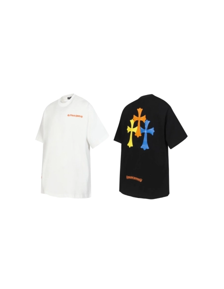 Chrome Hearts T-shirt 2209 Black White,Chrome Hearts T Shirt,Tshirt,APPAREL