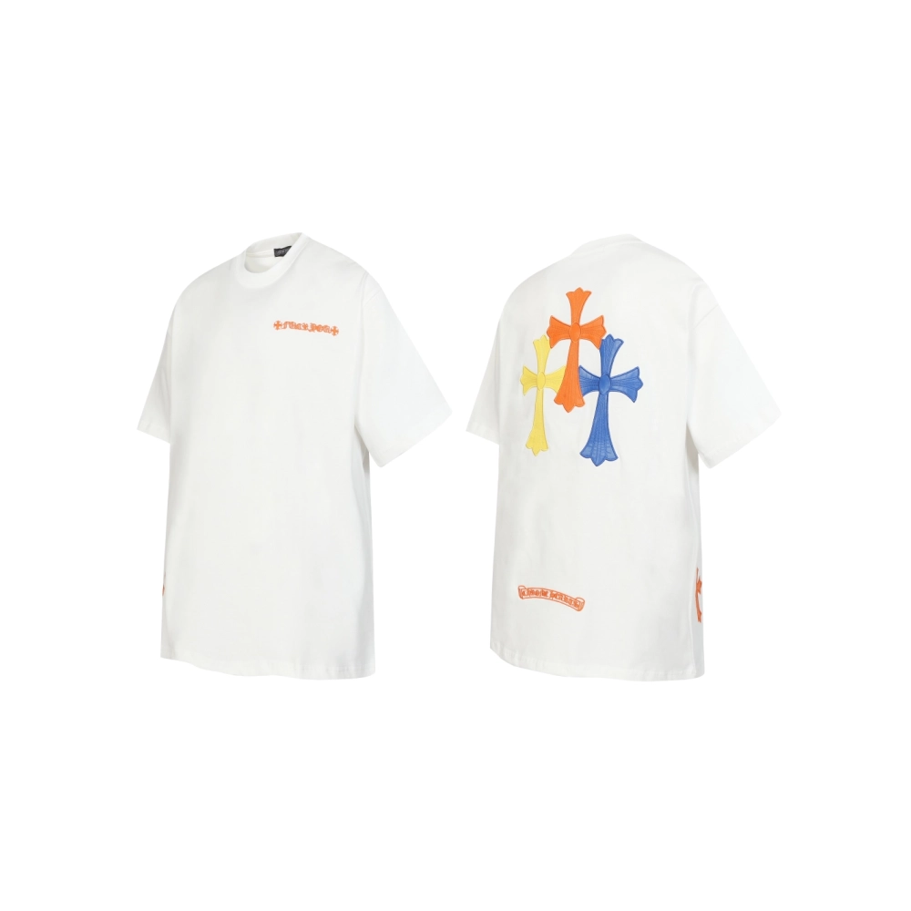 Chrome Hearts T-shirt 2209 Black White,Chrome Hearts T Shirt,Tshirt,APPAREL