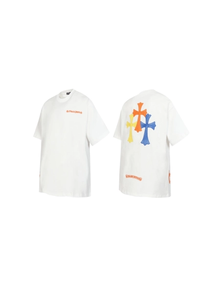 Chrome Hearts T-shirt 2209 Black White,Chrome Hearts T Shirt,Tshirt,APPAREL