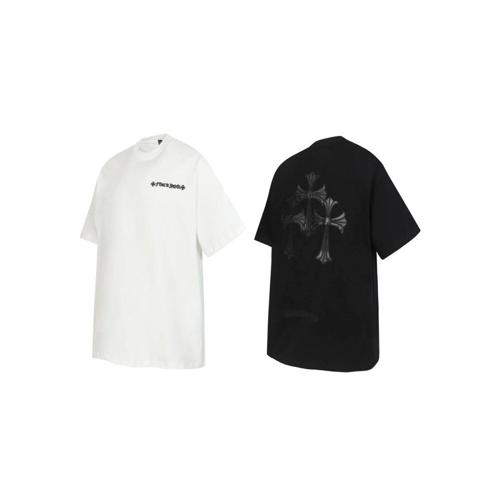 Chrome Hearts T-shirt 2210 Black White,Chrome Hearts T Shirt,Tshirt,APPAREL