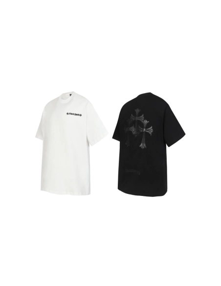 Chrome Hearts T-shirt 2210 Black White,Chrome Hearts T Shirt,Tshirt,APPAREL