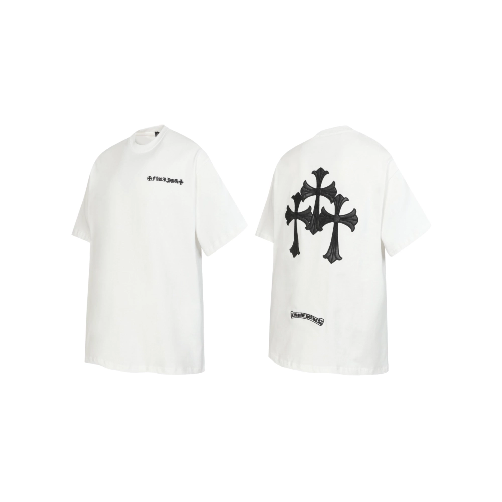 Chrome Hearts T-shirt 2210 Black White,Chrome Hearts T Shirt,Tshirt,APPAREL