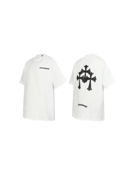 Chrome Hearts T-shirt 2210 Black White,Chrome Hearts T Shirt,Tshirt,APPAREL