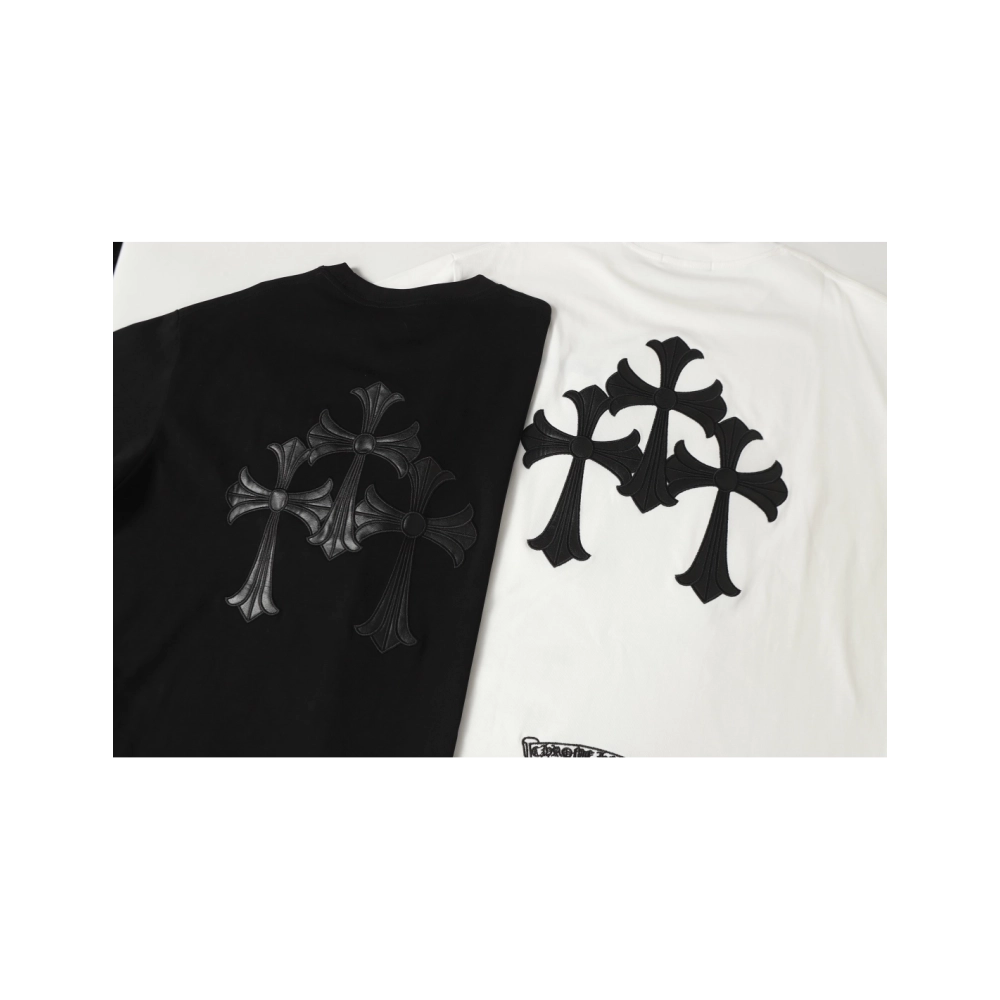 Chrome Hearts T-shirt 2210 Black White,Chrome Hearts T Shirt,Tshirt,APPAREL