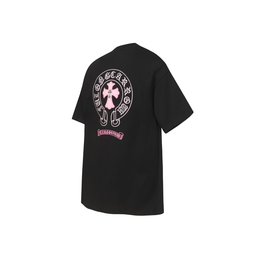 Chrome Hearts T-shirt 2207 Black White Pink,Chrome Hearts T Shirt,Tshirt,APPAREL
