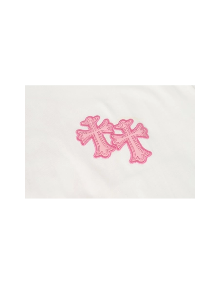 Chrome Hearts T-shirt 2207 Black White Pink,Chrome Hearts T Shirt,Tshirt,APPAREL