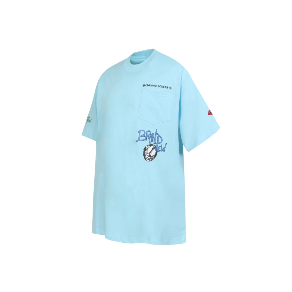 Chrome Hearts T-shirt 2220 Blue,Chrome Hearts T Shirt,Tshirt,APPAREL