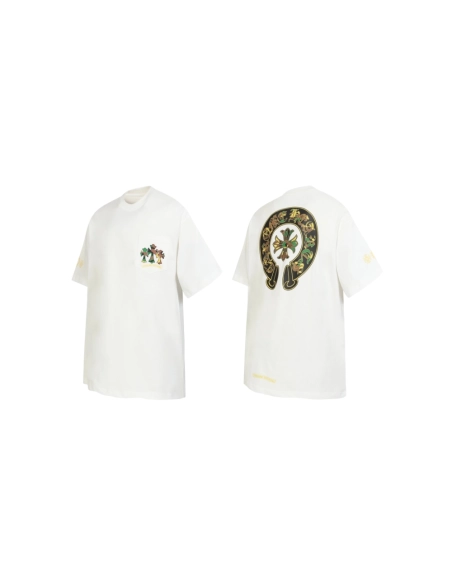Chrome Hearts T-shirt 2231 Black White,Chrome Hearts T Shirt,Tshirt,APPAREL