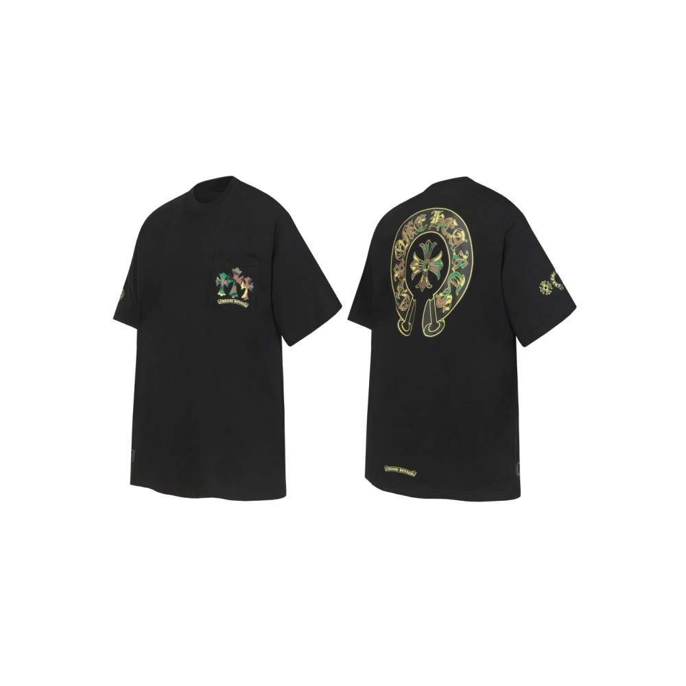 Chrome Hearts T-shirt 2231 Black White,Chrome Hearts T Shirt,Tshirt,APPAREL