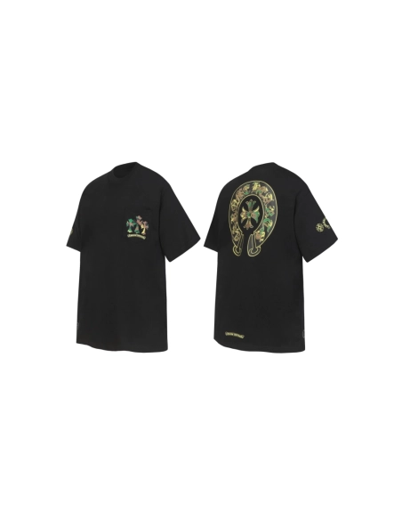 Chrome Hearts T-shirt 2231 Black White,Chrome Hearts T Shirt,Tshirt,APPAREL