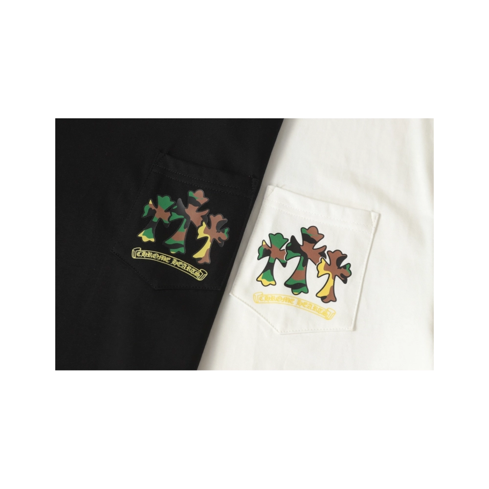 Chrome Hearts T-shirt 2231 Black White,Chrome Hearts T Shirt,Tshirt,APPAREL