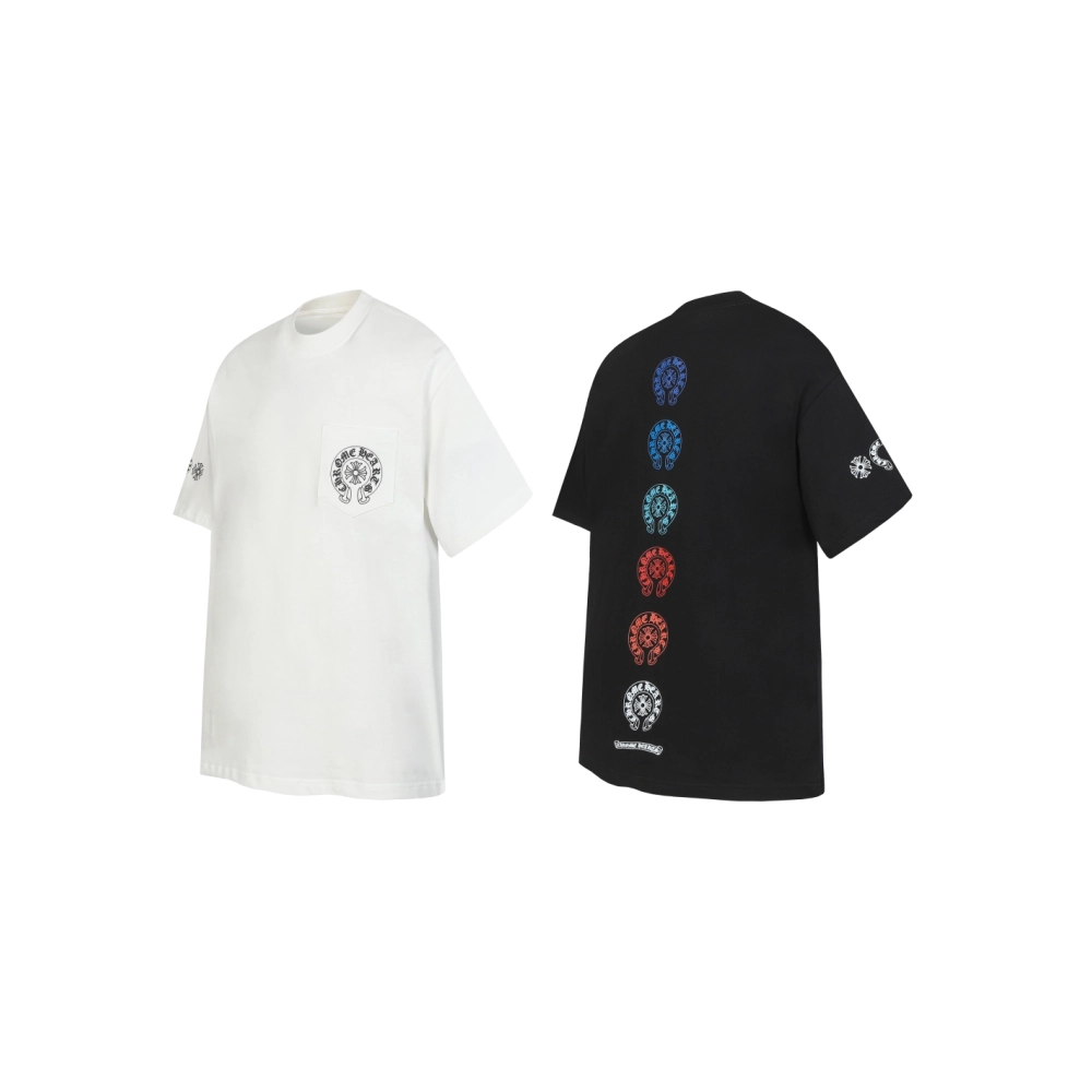 Chrome Hearts T-shirt 2226 Black White,Chrome Hearts T Shirt,Tshirt,APPAREL