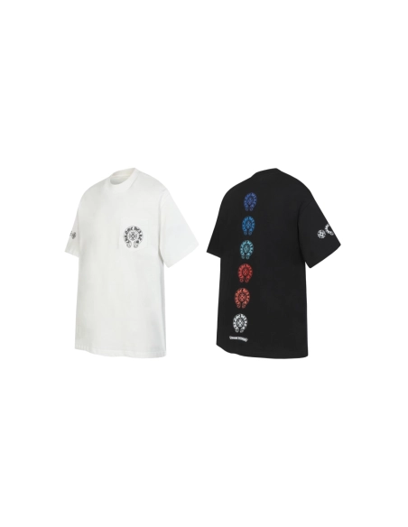 Chrome Hearts T-shirt 2226 Black White,Chrome Hearts T Shirt,Tshirt,APPAREL