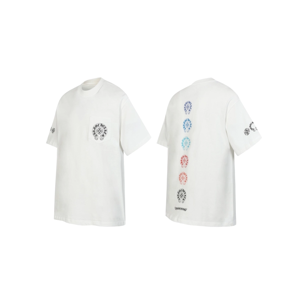 Chrome Hearts T-shirt 2226 Black White,Chrome Hearts T Shirt,Tshirt,APPAREL