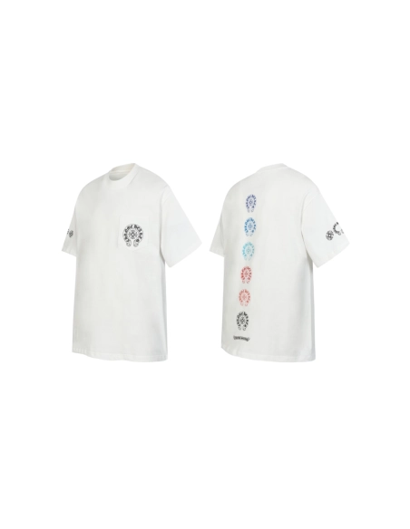 Chrome Hearts T-shirt 2226 Black White,Chrome Hearts T Shirt,Tshirt,APPAREL