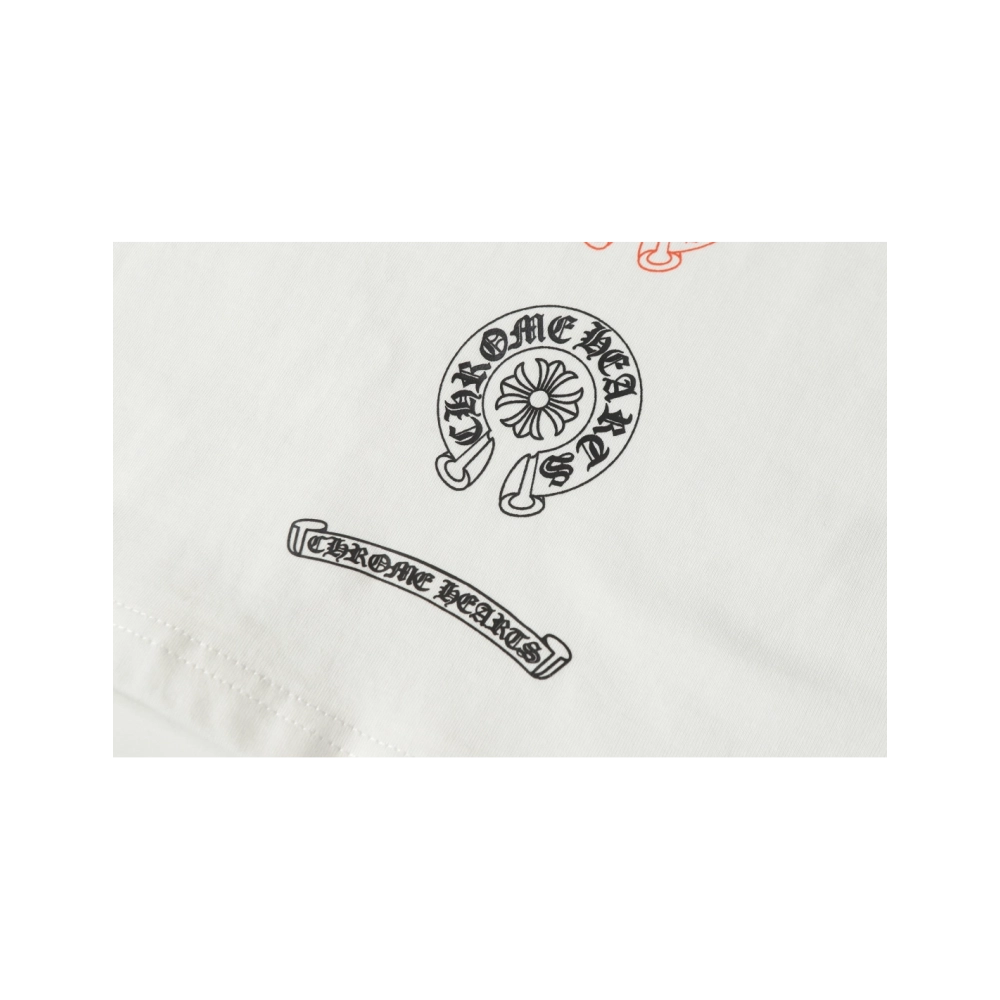 Chrome Hearts T-shirt 2226 Black White,Chrome Hearts T Shirt,Tshirt,APPAREL