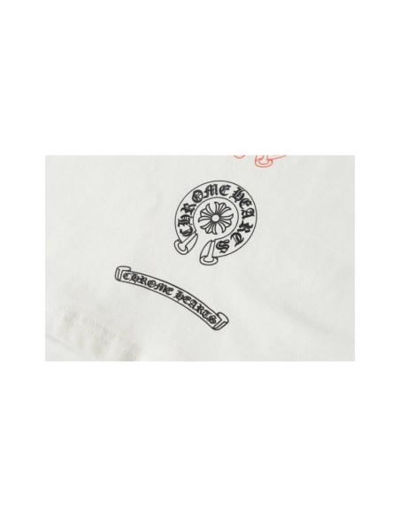 Chrome Hearts T-shirt 2226 Black White,Chrome Hearts T Shirt,Tshirt,APPAREL