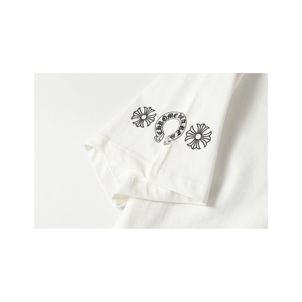 Chrome Hearts T-shirt 2226 Black White,Chrome Hearts T Shirt,Tshirt,APPAREL