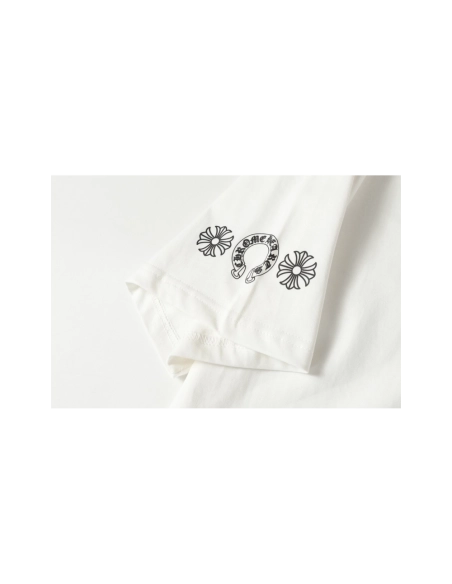 Chrome Hearts T-shirt 2226 Black White,Chrome Hearts T Shirt,Tshirt,APPAREL