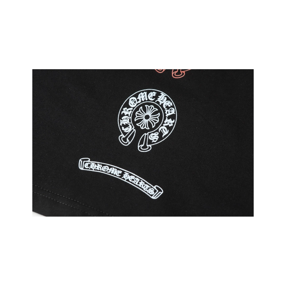 Chrome Hearts T-shirt 2226 Black White,Chrome Hearts T Shirt,Tshirt,APPAREL