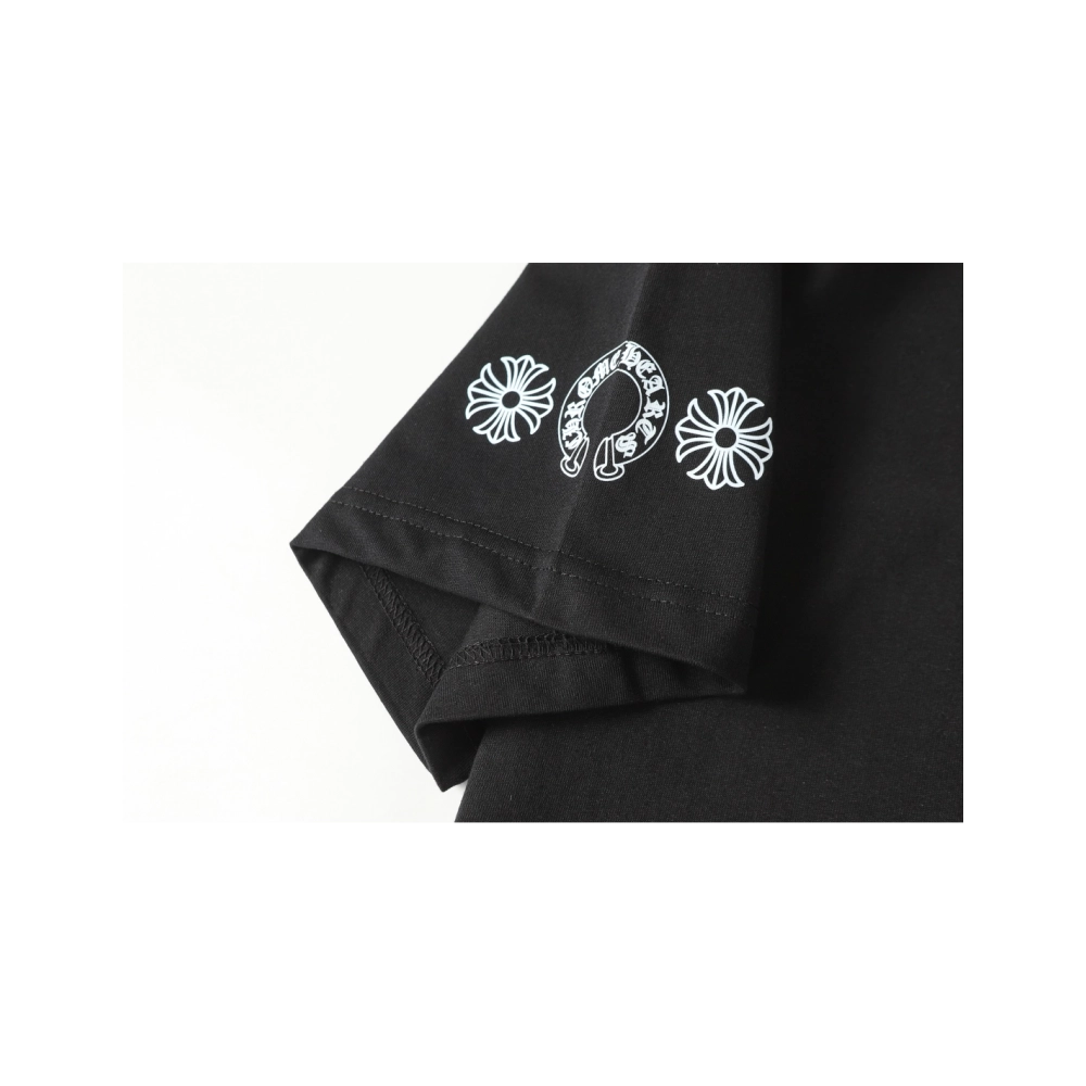Chrome Hearts T-shirt 2226 Black White,Chrome Hearts T Shirt,Tshirt,APPAREL