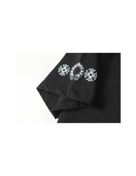 Chrome Hearts T-shirt 2226 Black White,Chrome Hearts T Shirt,Tshirt,APPAREL