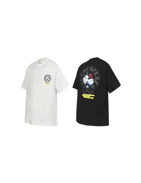 Chrome Hearts T-shirt 2229 Black White,Chrome Hearts T Shirt,Tshirt,APPAREL