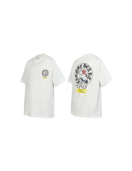 Chrome Hearts T-shirt 2229 Black White,Chrome Hearts T Shirt,Tshirt,APPAREL