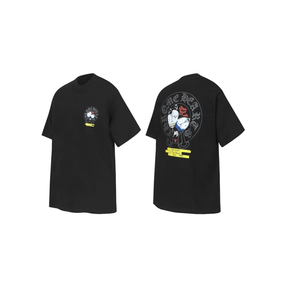 Chrome Hearts T-shirt 2229 Black White,Chrome Hearts T Shirt,Tshirt,APPAREL