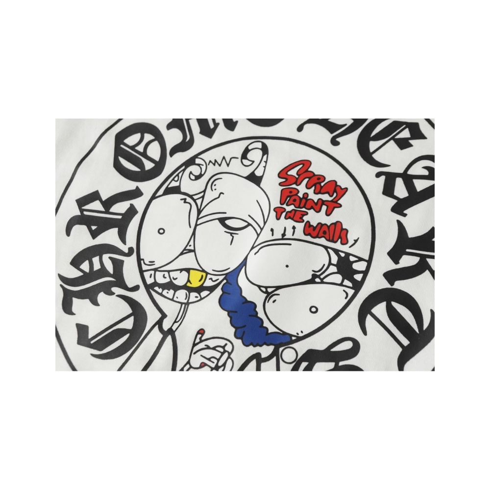 Chrome Hearts T-shirt 2229 Black White,Chrome Hearts T Shirt,Tshirt,APPAREL