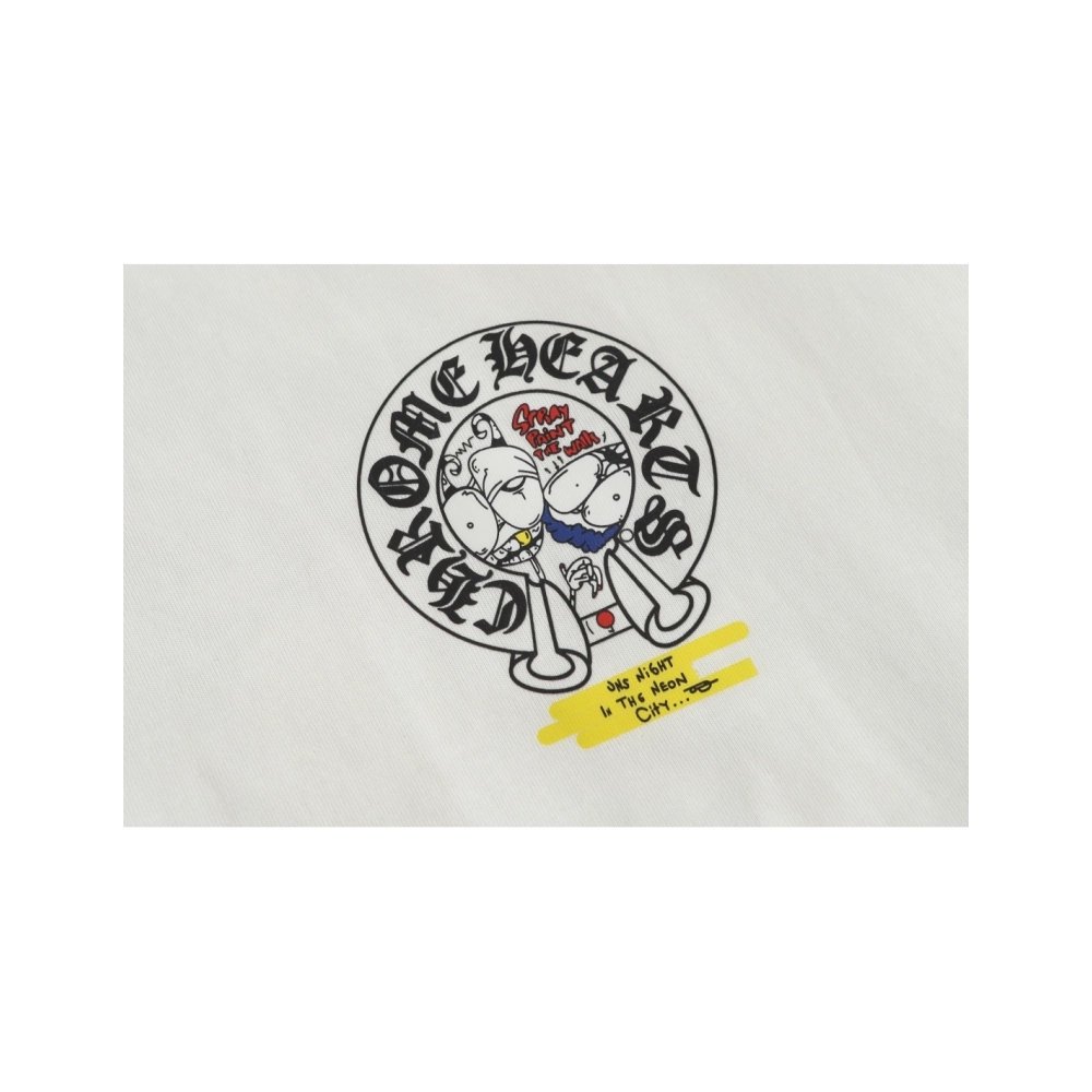 Chrome Hearts T-shirt 2229 Black White,Chrome Hearts T Shirt,Tshirt,APPAREL