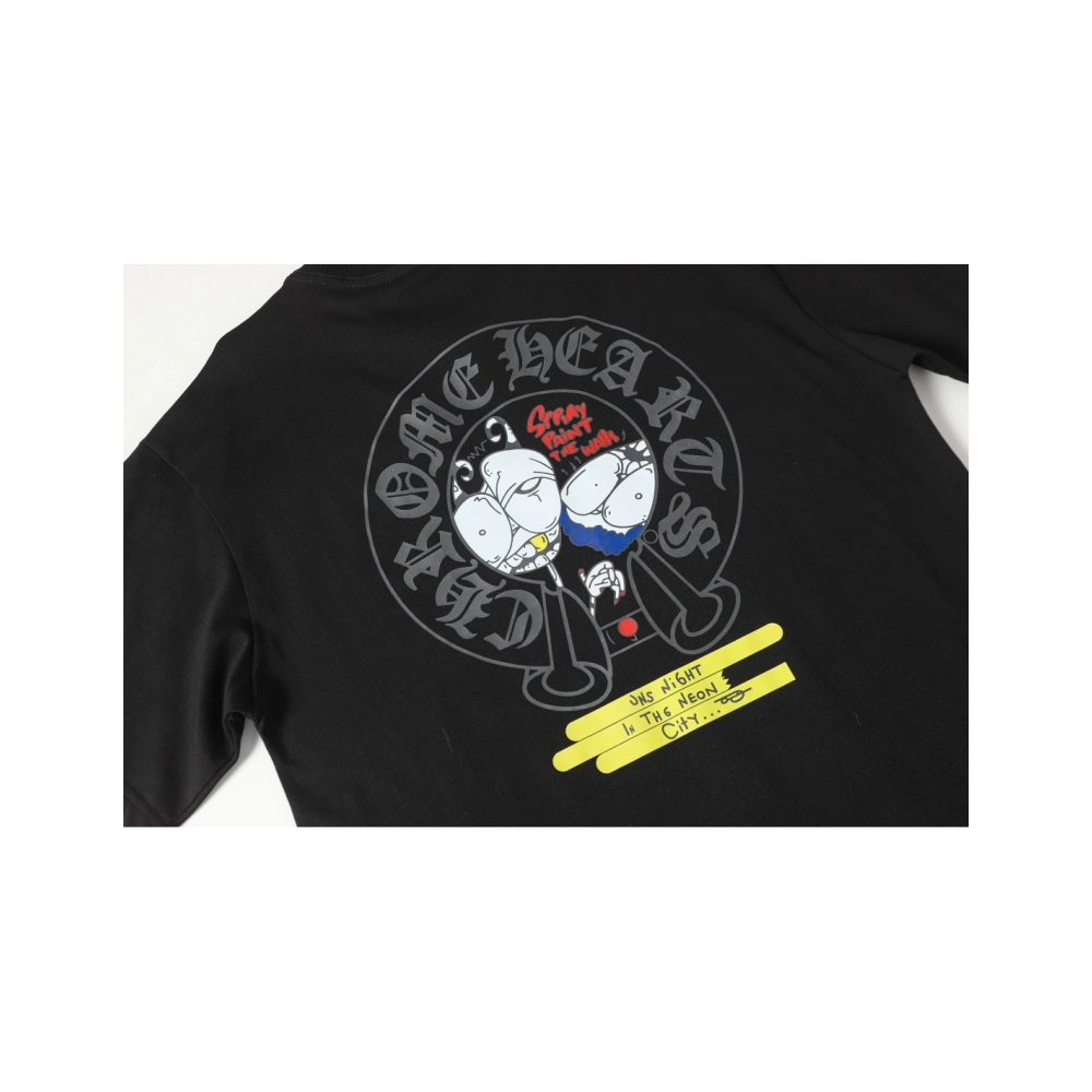 Chrome Hearts T-shirt 2229 Black White,Chrome Hearts T Shirt,Tshirt,APPAREL