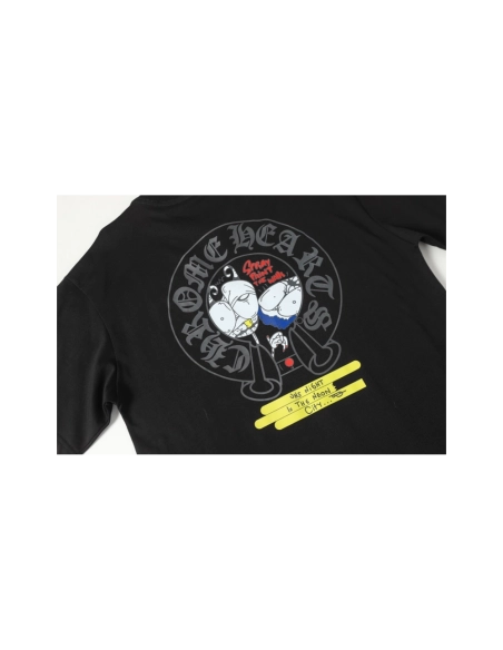 Chrome Hearts T-shirt 2229 Black White,Chrome Hearts T Shirt,Tshirt,APPAREL